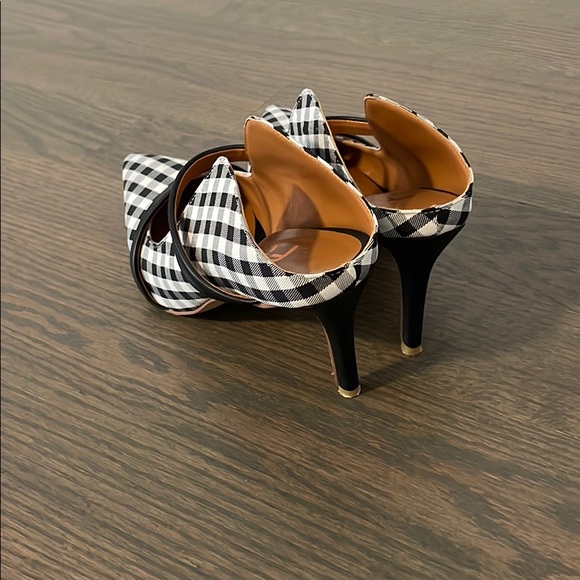 Gingham black and white mule heel - Picture 2 of 2